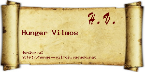 Hunger Vilmos névjegykártya